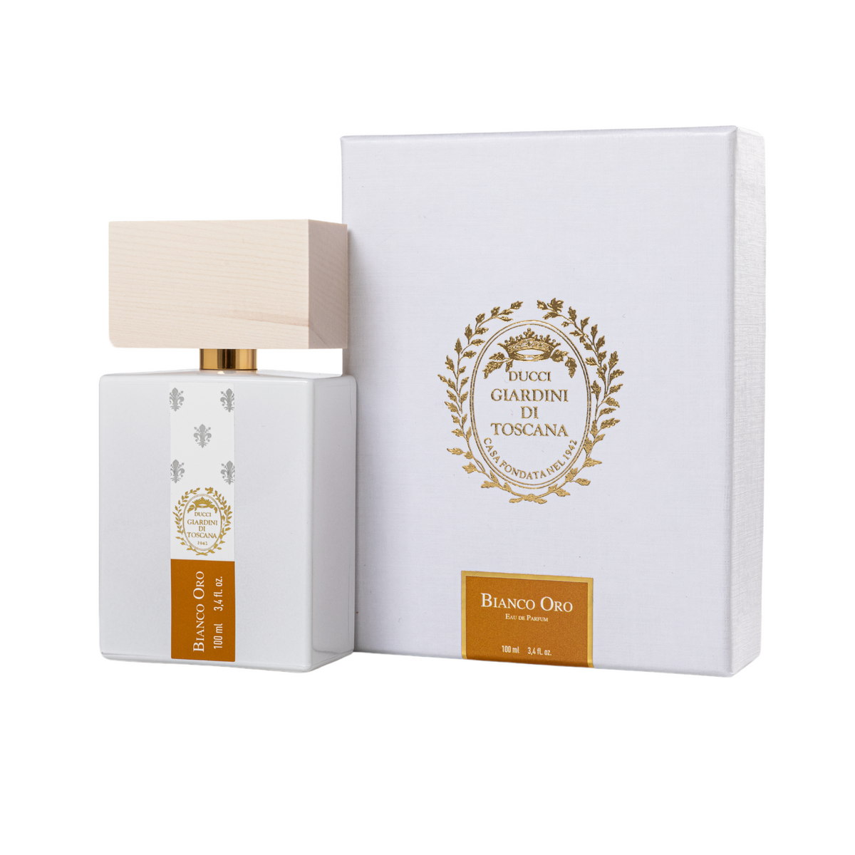 bottiglia del profumo Giardini di Toscana Bianco Oro EDP 100ml